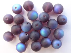 0080273 Matte Tanzanite AB round 10 mm. 14 Pc.