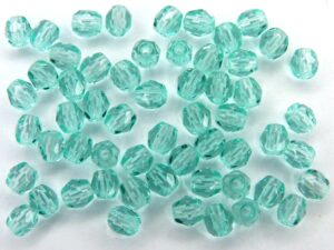 0090332 Teal Czech Glass Facet Firepolish 4mm 50 stuks - Afbeelding 1