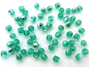 FP1-03-50720-28701 Emerald AB Czech Glass Facet Firepolish 3mm 50 stuks