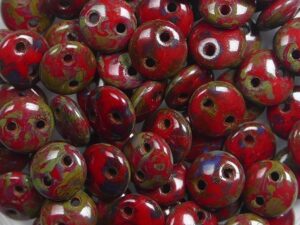 CML-93200T CzechMate Lentils Opaque Red Picasso 40 Pc.