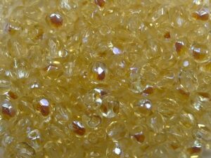 FP1-03-10020-28701 Light Topaz AB Czech Glass Facet Firepolish 3mm 50 stuks