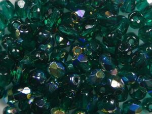 FP1-04-50730-28701 Emerald AB Czech Glass Facet Firepolish 4mm 50 stuks