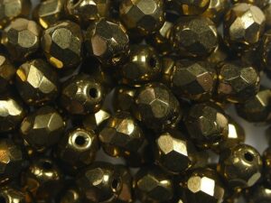 FP1-05-23980-90215 Jet Gold Bronze Czech Glass Facet Firepolish 5mm 35 stuks - Afbeelding 1