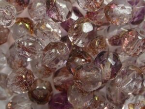 FP1-06-00030-14295 Crystal Pink Luster Czech Glass Facet Firepolish 6 mm 25 stuks - Afbeelding 1