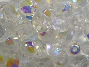 FP1-06-00030-28701 Crystal AB Czech Glass Facet Firepolish 6 mm 25 stuks - Afbeelding 1