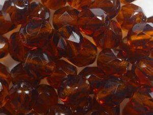FP1-06-10120 Dark Topaz Czech Glass Facet Firepolish 6 mm 25 stuks