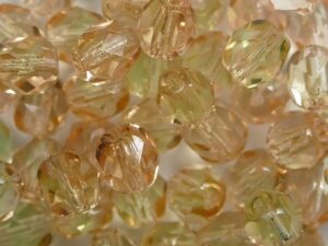 FP1-06-57701 Green Pink Czech Glass Facet Firepolish 6 mm 25 stuks
