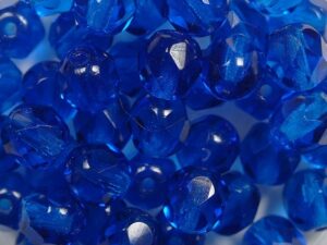 FP1-06-60070 Dark Capri Blue Czech Glass Facet Firepolish 6 mm 25 stuks - Afbeelding 1