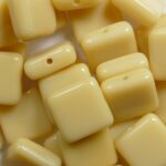0040252 square bead 9×9 mm opaque ivory