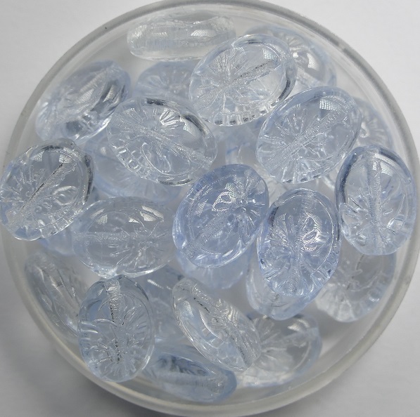 0090404 ovale kraal met bloem crystal light sapphire