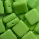 0100535 square bead 9×9 mm opaque light green