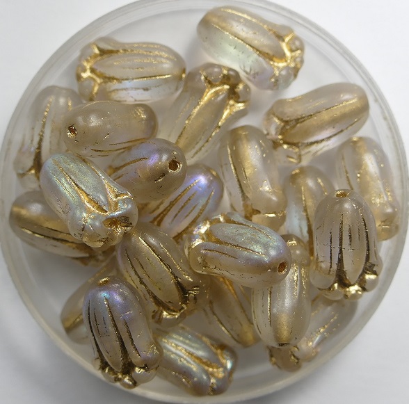 0150182 bloem kelk czech glas matte crystal ab gold washed