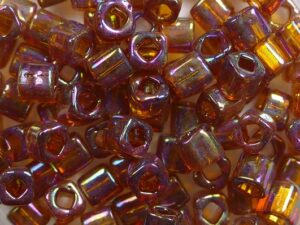 TC-04-0177 Transparent Rainbow Smoky Topaz 4 mm Toho Cubes - Afbeelding 1