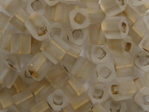 TC-04-0989FM Frosted Gold Lined Crystal 4 mm Toho Cubes