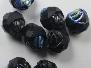 0010489 Matte Jet AB Facet Turbine Beads 8 Pc. - Afbeelding 1