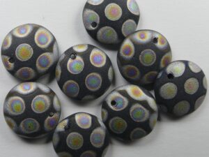 0010490 Matte Jet AB Czech Glass Lentil 6 Pc.