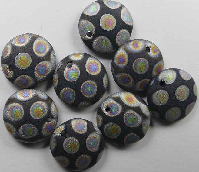 0010490 czech glass lentil 12 mm matte jet ab