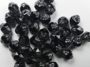 0010493 Jet Platinum Antique Style Cathedral Beads 10 Pc. - Afbeelding 2