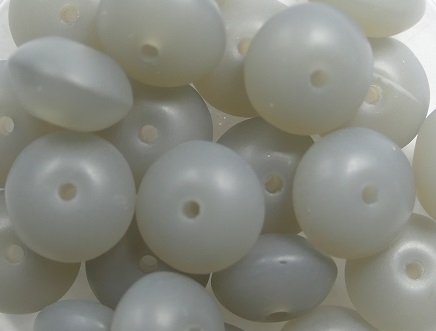 0020309 czech glass rondelle 6x9 mm matte grey opal