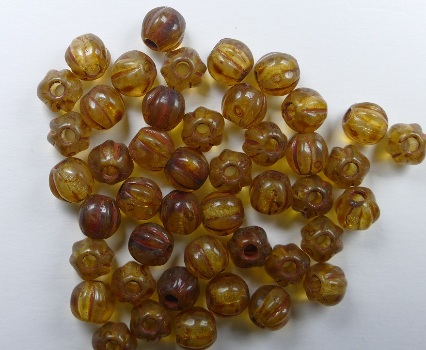 0030325 czech glass melon bead 6 mm crystal picasso