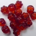 0050286 czech glass melon bead opal red