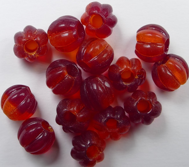 0050286 czech glass melon bead opal red