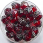 0050288 czech glass antique style cathedral 10×8 mm siam ruby picasso