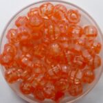 0060123 czech glass melon bead 6 mm Crystal orange white lined