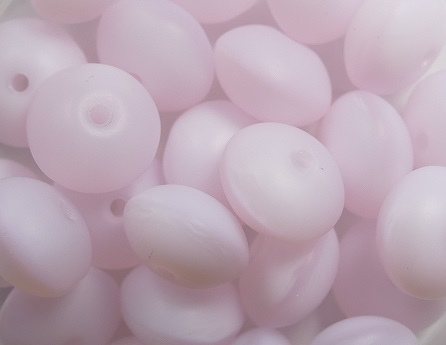 0070434 czech glass rondelle 6x9 mm matte light pink alabaster