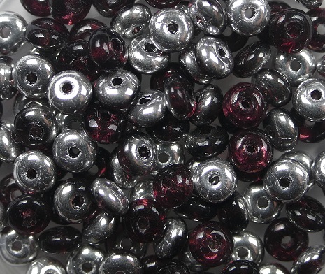 0080703 czech glass rondelle 4x2 mm dark amethyst labrador