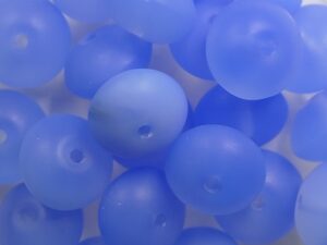 0090407 Matte Sky Blue Opal Rondelle Donut 9 x 6 mm. 20 stuks. - Afbeelding 1