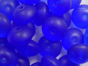 0090408 Matte Sapphire Rondelle Donut 9 x 6 mm. 20 stuks. - Afbeelding 1