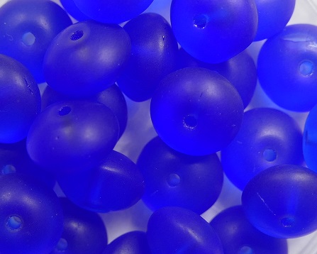 0090408 czech glass rondelle 6x9 mm matte sapphire