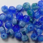 0090411 czech glass melon bead 6 mm mixed blues