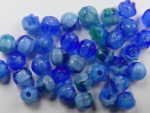 0090411 Mixed Blues 6 mm Melon Beads 25 Pc. - Afbeelding 1