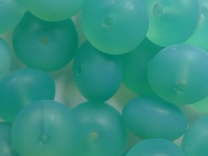 0100536 Matte Opal Green Aqua Rondelle Donut 9 x 6 mm. 20 stuks. - Afbeelding 1