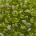 0100540 czech glass rondelle 4×2 mm Olive creme