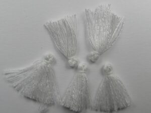 TS-WIT Tassels, katoenen kwastje 1,7 cm Wit 4 Pc. - Afbeelding 1