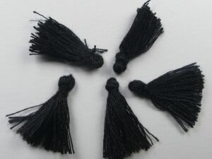 TS-ZW Tassels, katoenen kwastje 1,7 cm Zwart 4 Pc.