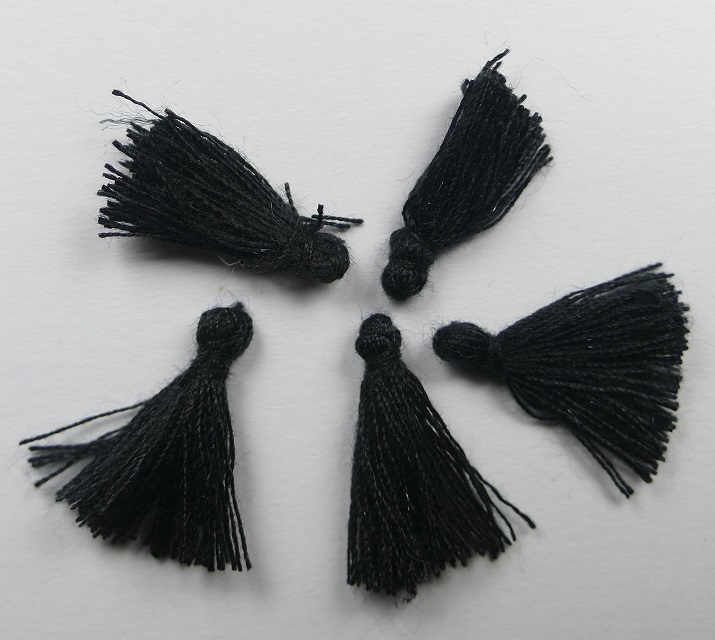TS-ZW tassel, kwastje 1,7 cm zwart