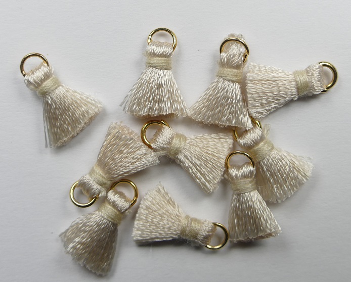 TSR-CH tassel, mini kwastje met ringetje 1 cm champagne