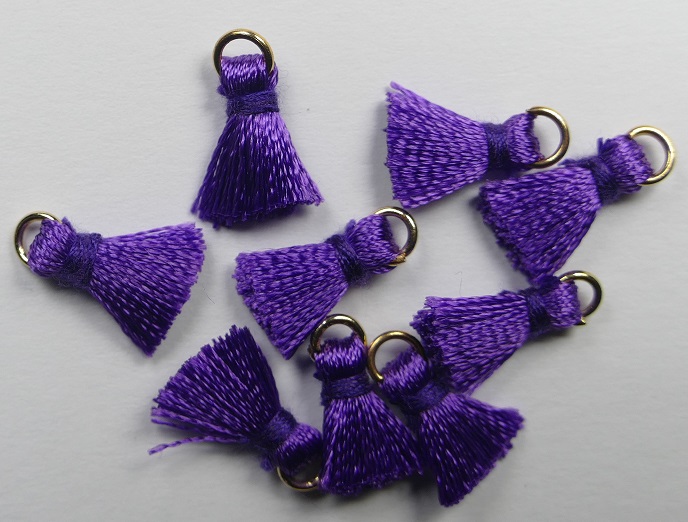 TSR-VIO tassel, mini kwastje met ringetje 1 cm violet