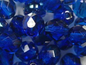 FP1-08-60310-22501 Capri Blue Celsian Czech Glass Facet Firepolish 8 mm 15 stuks