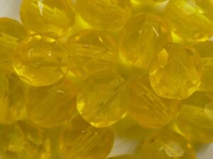 FP1-08-80020 Amber Czech Glass Facet Firepolish 8 mm 15 stuks