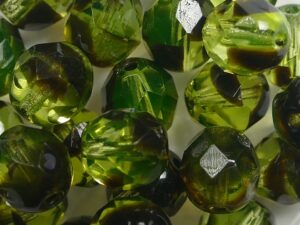 FP1-08-88126 Jonquil Green Tortoise Czech Glass Facet Firepolish 8 mm 15 stuks - Afbeelding 1