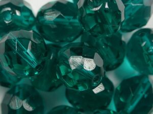 FP1-10-60220 Blue Zircon Czech Glass Facet Firepolish 10mm 10 stuks