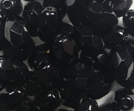 Jet Faceted Olive 8 x 6 mm Jet Faceted Olive 8 x 6 mm
