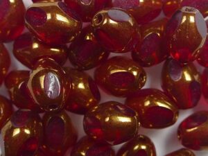 0050291 Siam Ruby Bronze Special Cut Olive 8 x 6 mm. 12 Pc. - Afbeelding 1