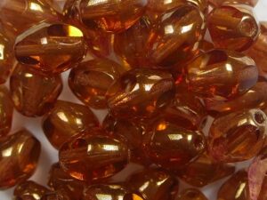 0070436 Light Peach Bronze Special Cut Olive 8 x 6 mm. 12 Pc. - Afbeelding 1