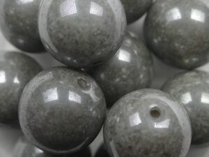 12-R-03000-14449 Chalk White Grey Luster Round 12 mm. 8 Pc.
